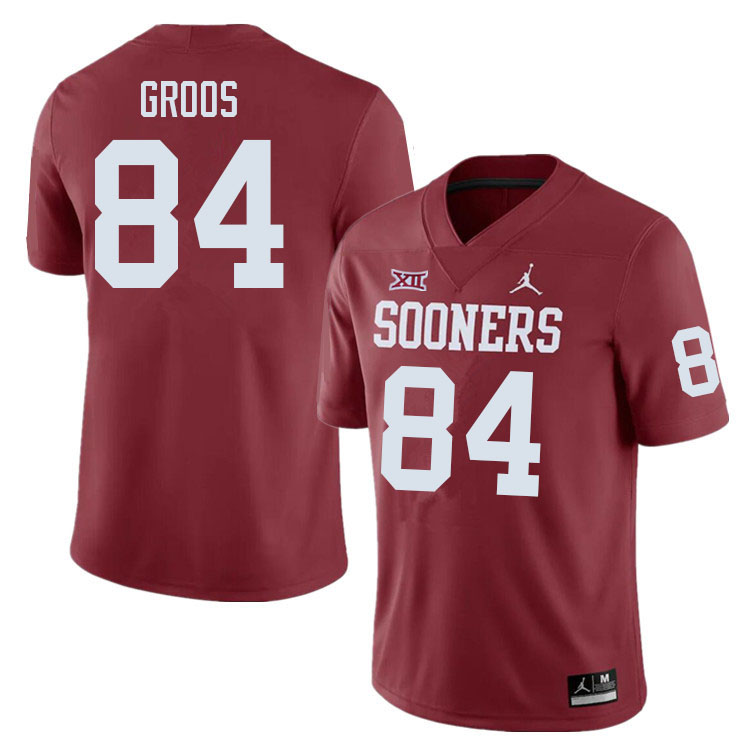 Men #84 Carsten Groos Oklahoma Sooners College Football Jerseys Sale-Crimson